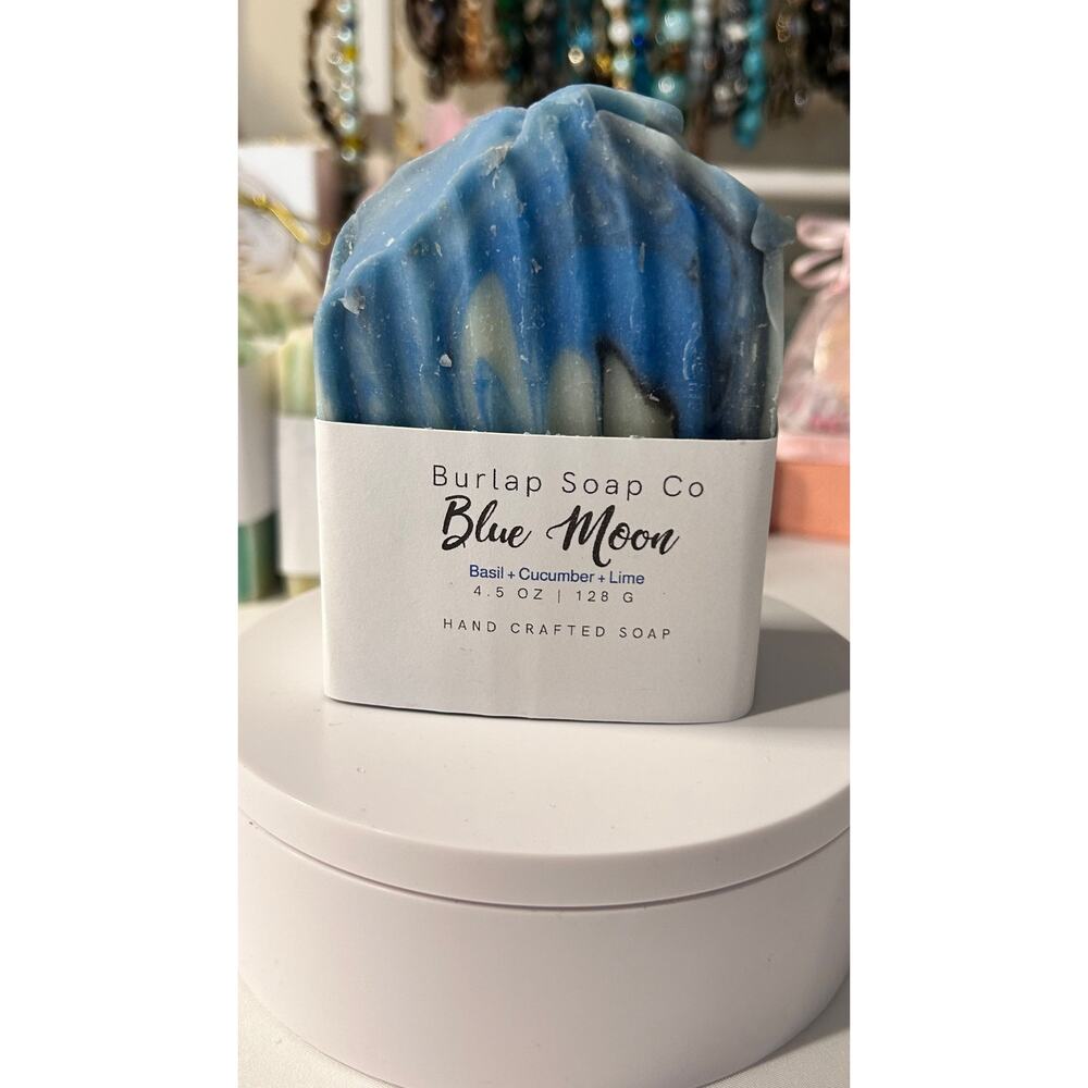 SOLD!!!! Blue Moon Basil, Cucumber and Lime Handcrated Artisan Soap